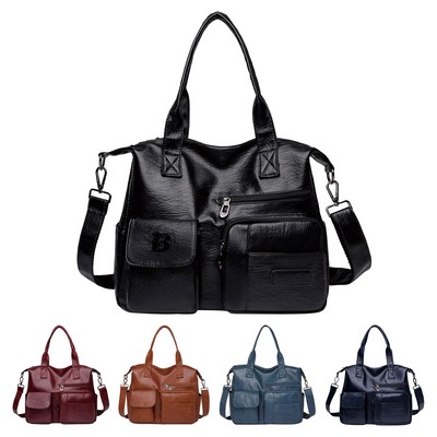 PU Leather Tote Bag for Women