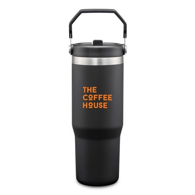 Revive SS Tumbler w/Handle & Straw - 30oz Black