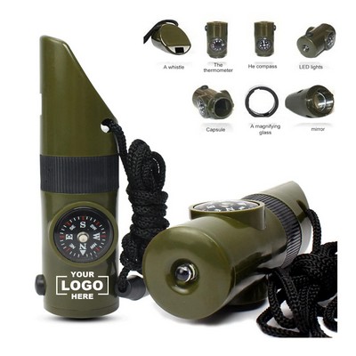 Outdoor Multifunction Safety Survival Whistle LED Light