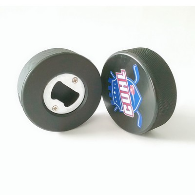 Custom Hockey Puck Bottle Opener