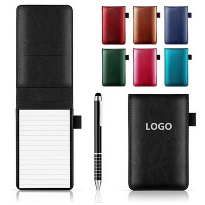 Custom PU Pocket Notepad Set With Metal Pen