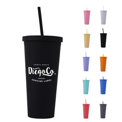 16oz Acrylic Tumbler with Lid & Straw