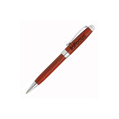 Rosewood Twist Action Ballpoint Pen w/ Silver Trim