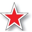 Windshield 5" Star Decals (Red & White)