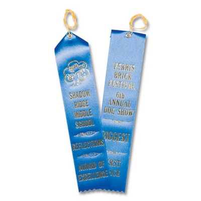 2"x12" Premium Grade Custom Award Ribbon W/Card