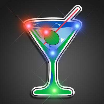 Martini Blinky Lights Pin - BLANK