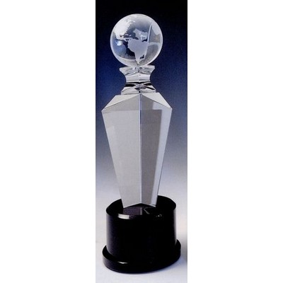 Globe Crystal Trophy (11"x3 9/16"x3 9/16")