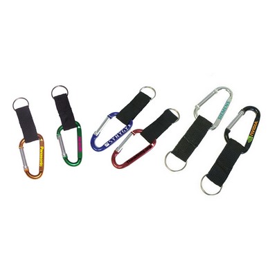 Large Size 7 Cm Carabiner with Strap and Split Key Ring