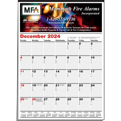 Project Planner Full Color Multi-Sheet Calendar w/Red & Black Pad