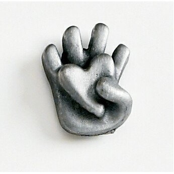 Heart in Hand Marken Design Cast Lapel Pin (Up to 5/8")