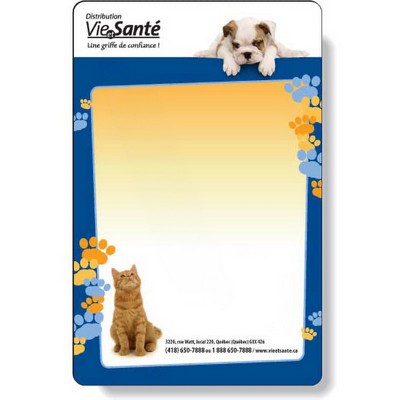 Full Magnetic Back Memo Board, Rectangle 5.5"x8.5" Round Corners, Full Color Digital Imprint