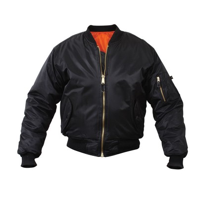 Adult Black MA-1 Military Flight Jacket (XS-XL)