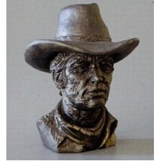 Custom Cultured Bronze Cowboy Bust Sculpture