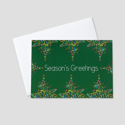 Fantasy Tree Lines Holiday Greeting Card