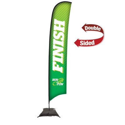 17' Premium Razor Sail Sign Flag, 2-Sided, Scissor Base