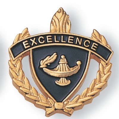 1" Enameled Excellence Scholastic Award Pin