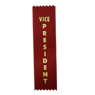 Stock Pinked End Ribbon (1 5/8"x6") - Vice President