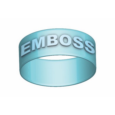 Adult Embossed Silicone Wristband (1") with Ink fill