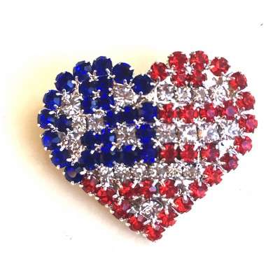 Rhinestone Heart Pin