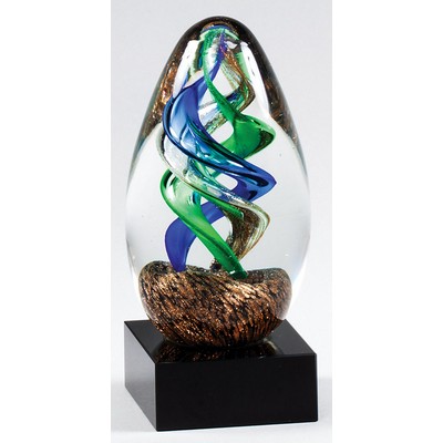 Art Glass Egg Shaped Sculpture