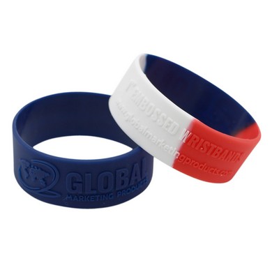 Embossed 3/4" Silicone Wristbands