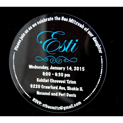 5" - Clear Acrylic Invitations - Round