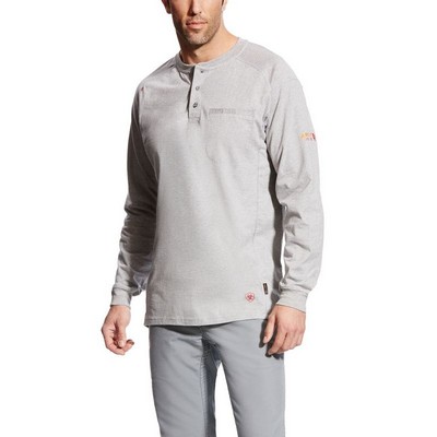 FR Air Henley Long Sleeve Silver Fox Shirt