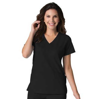 Maevn Eon Back Mesh Panel Shaped V-Neck Scrub Top