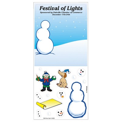 Peel N Play Holiday Stickers | 3 1/4" x 7" Sheet | Snowman Scene