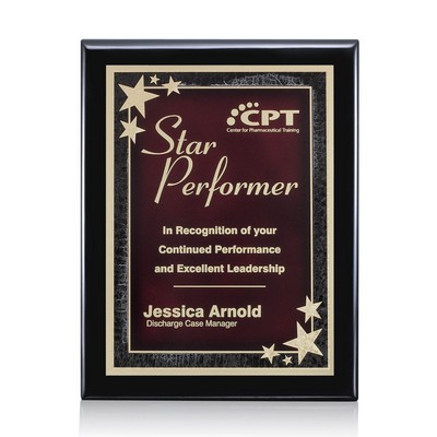 Oakleigh/Starburst Plaque - Black/Red 8"x10"