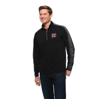 Adult Sport-Tek® Sport-Wick® Textured Colorblock 1/4-Zip Pullover Shirt