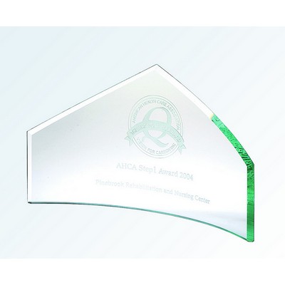 Beveled Peak Jade Glass Award, Small (9"x5")