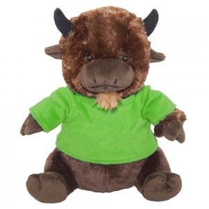 10" Plush Toy American Buffalo Stuffed Animal With Customizable T-Shirt