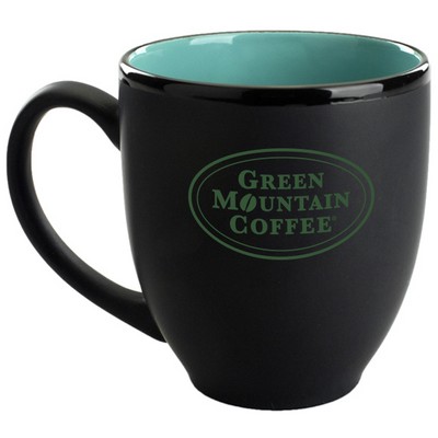 16 Oz. Hilo Bistro Mug (Matte Black/Aqua)