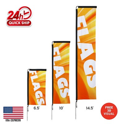 14' Rectangle Flag w/X Base