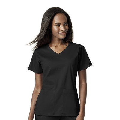 WonderWink Women's Pro 4 Pocket Mock Wrap Scrub Top