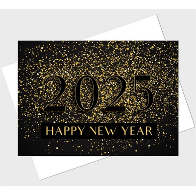 2025 in Confetti New Year Greeting Card