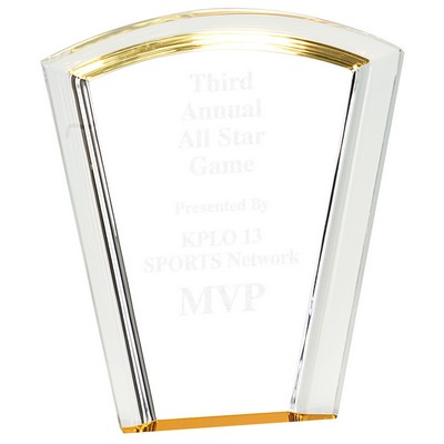 7" Gold Fan Halo Acrylic Award