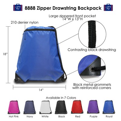 Zipper Drawstring Backpack