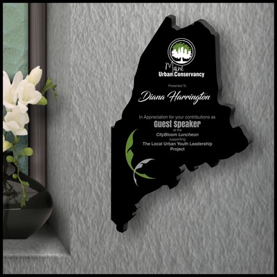 15" Maine Black Acrylic Plaque