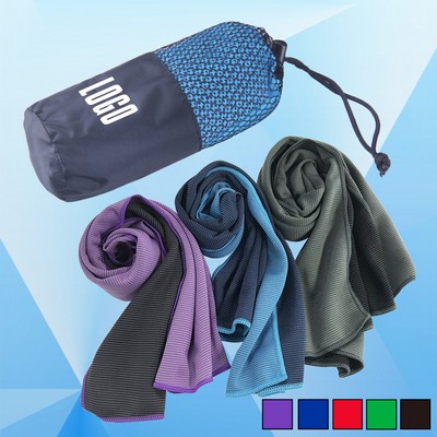 Microfiber Quick Dry & Cooling Towel in Mesh Pouch