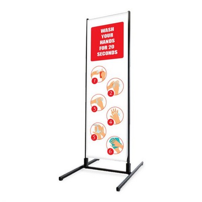 XL-85 Outdoor Sidewalk Sign - Wash Your Hand for 20 Seconds - Vinyl Banner, Double Sided