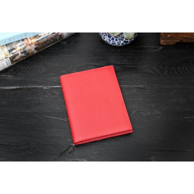 Pebble Calf Leather Medium-Size Padfolio - Lava Red - Borlino