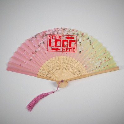 Bamboo Fabric Folding Fan