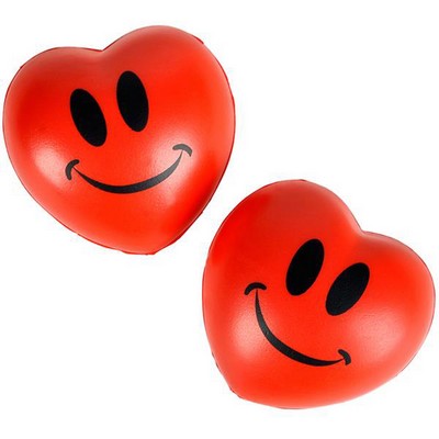 3" Smiley Face Heart Stress Ball