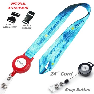 1" Nylon Lanyards w/ Retractable Reel Combo