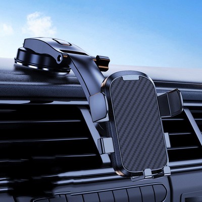 Textured Surface Automotive Gravity Automatic Lock Telescopic Rod Phone Holder