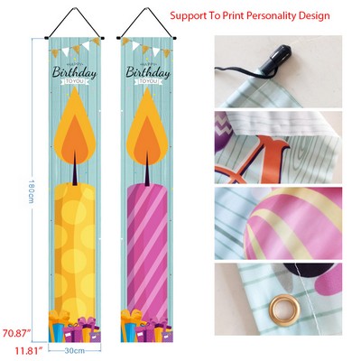 Customized Birthday Banner Door Hanging Flag Couplet Decor Decorations Party Supplies