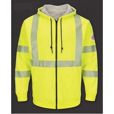 Hi-Visibility Zip-Front Hooded Fleece Sweatshirt w/Waffle Lining