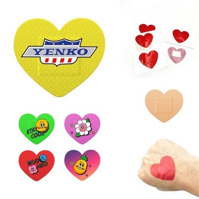 Band-Aid - Full Color Printed Heart Shape 1.37" X 1.49"